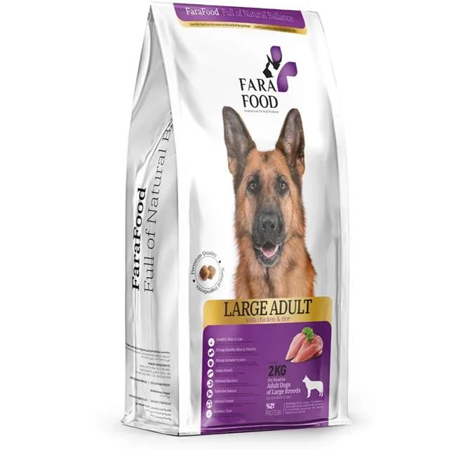 غذای خشک سگ فرافود مدل بالغ نژاد بزرگ طعم مرغ و برنج وزن 2 کیلوگرم